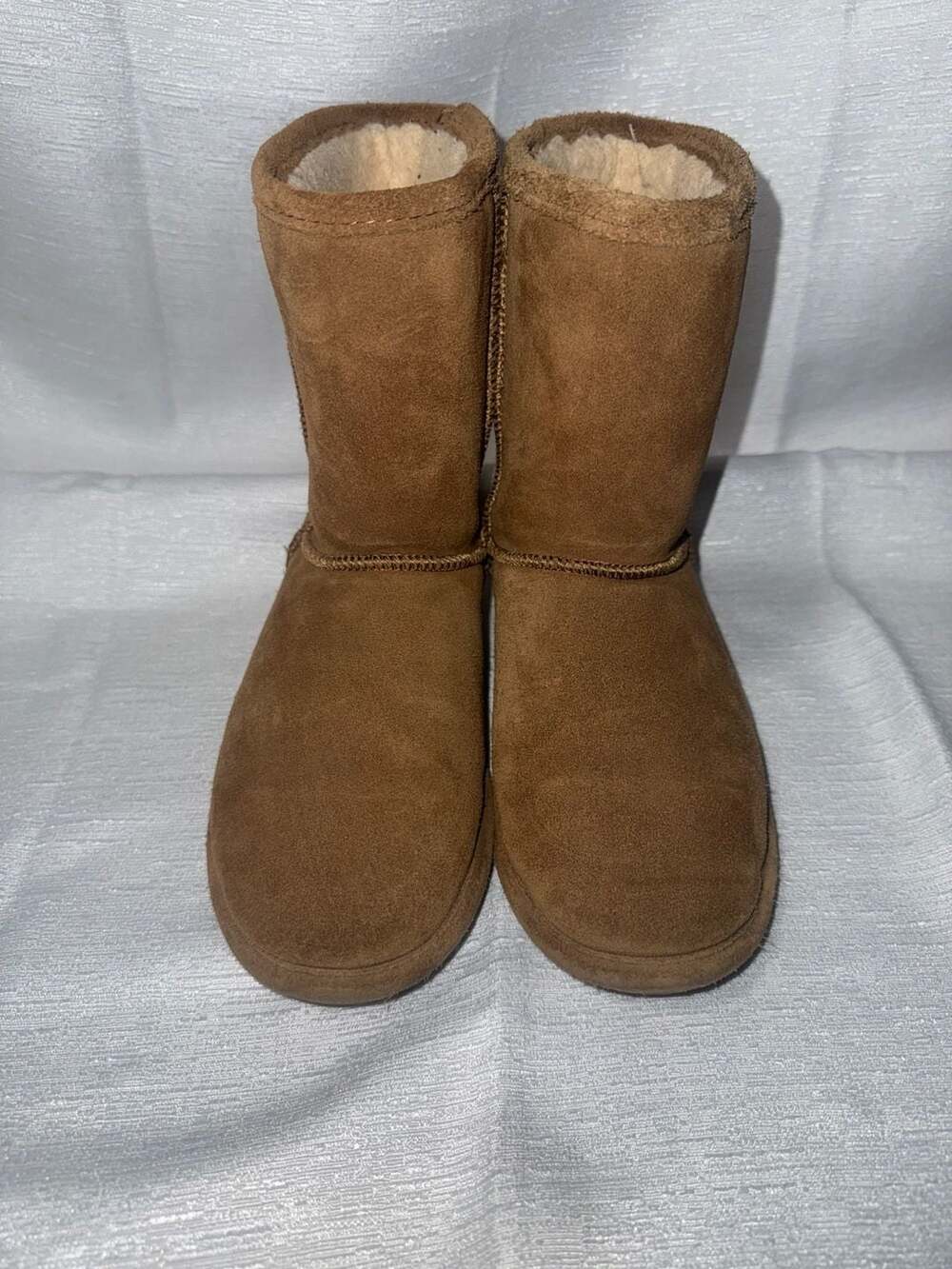 BEARPAW Youth Emma Short Suede Boots - Hickory